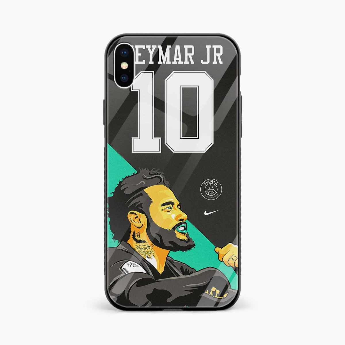 neymar jr 10 black diagonal view apple iphone x xs max back cover 2