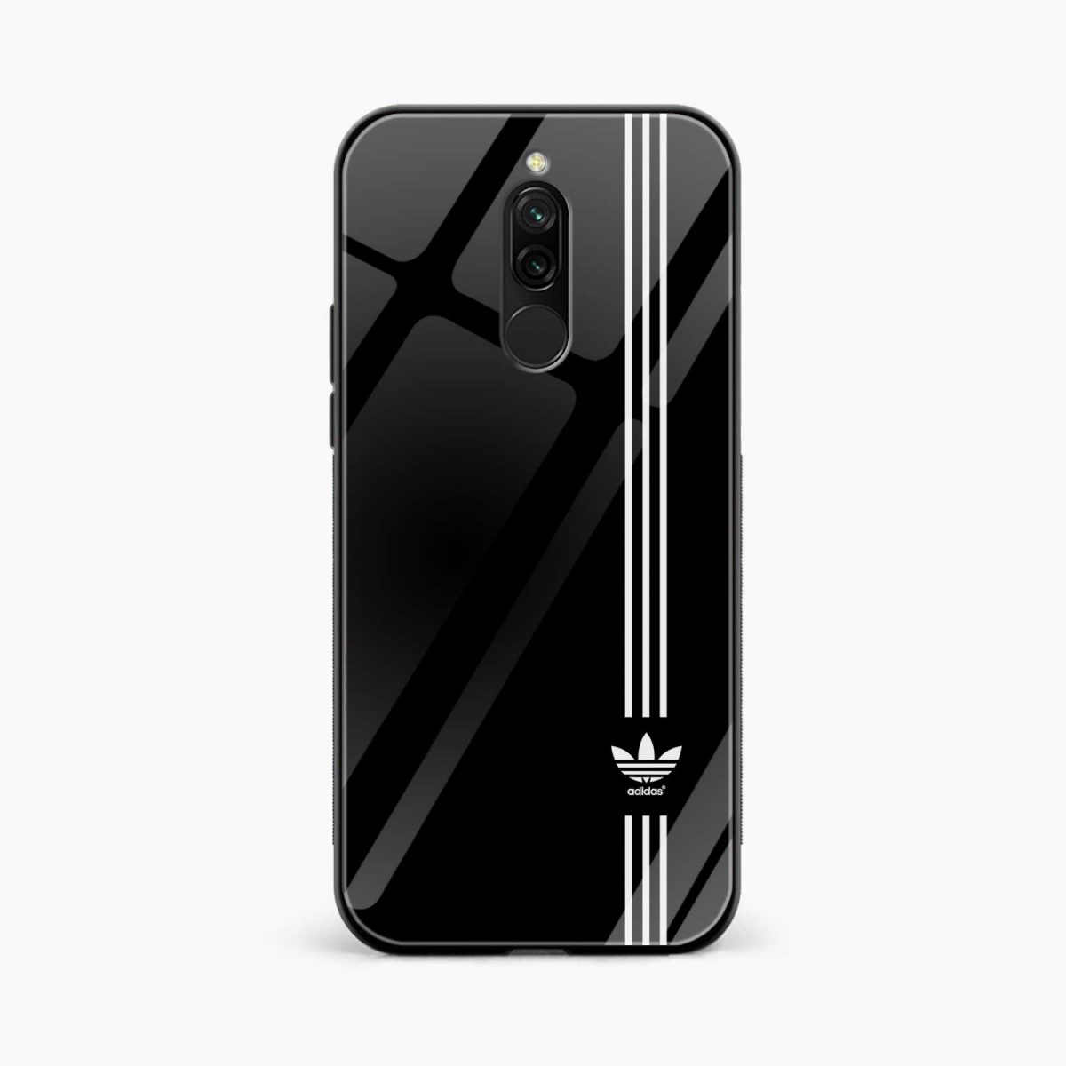 adidas logo black color diagonal view redmi 8 back cover 2