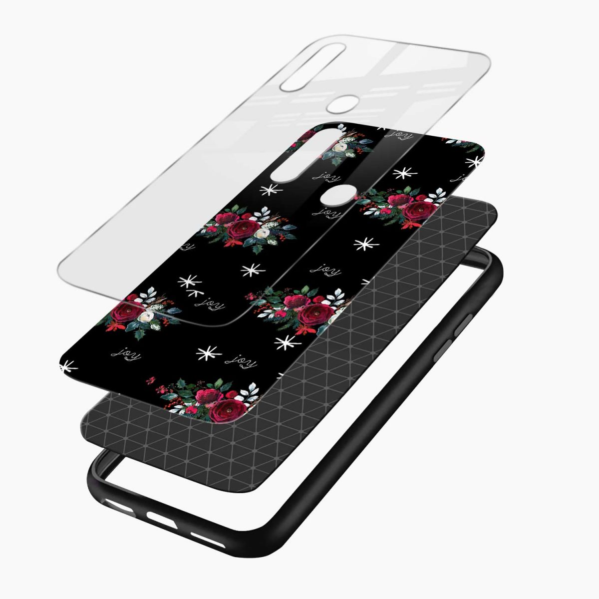 joy floral black colored layers view oppo a31 back cover