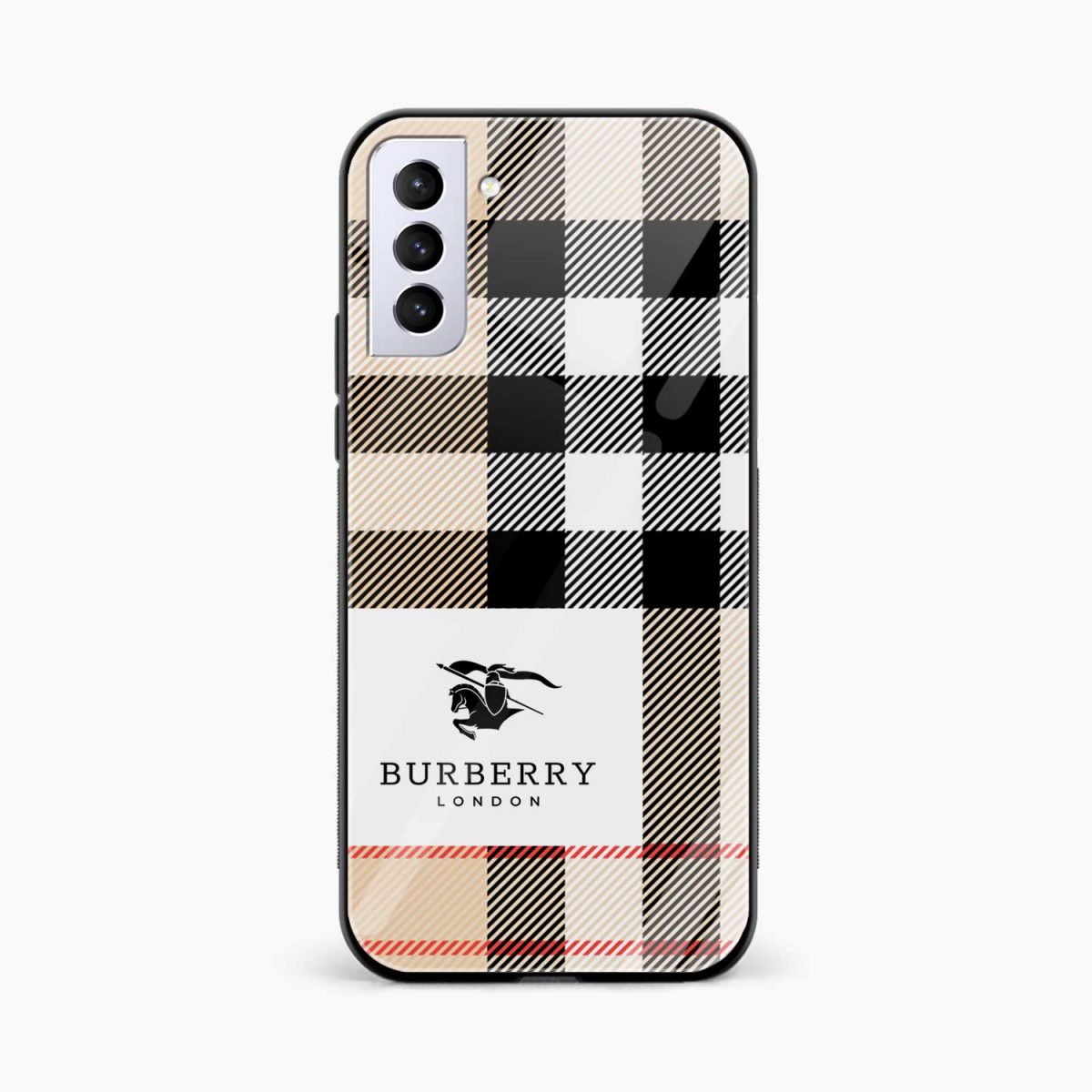 burberry cross lines front view samsung s21 plug back cover
