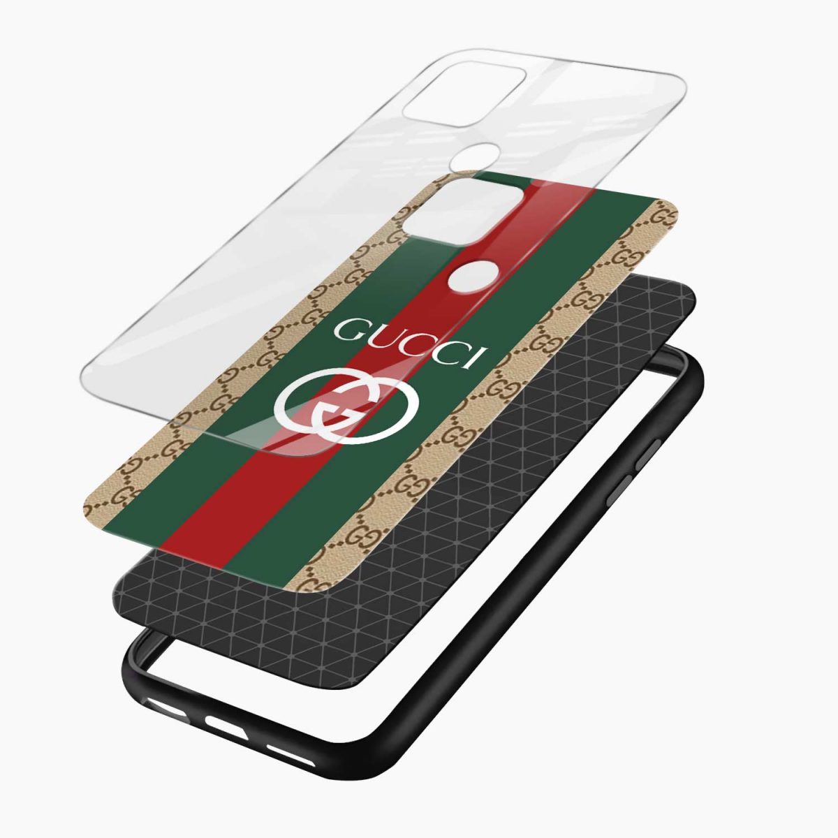 gucci strips pattern layers view realme narzo 20 back cover