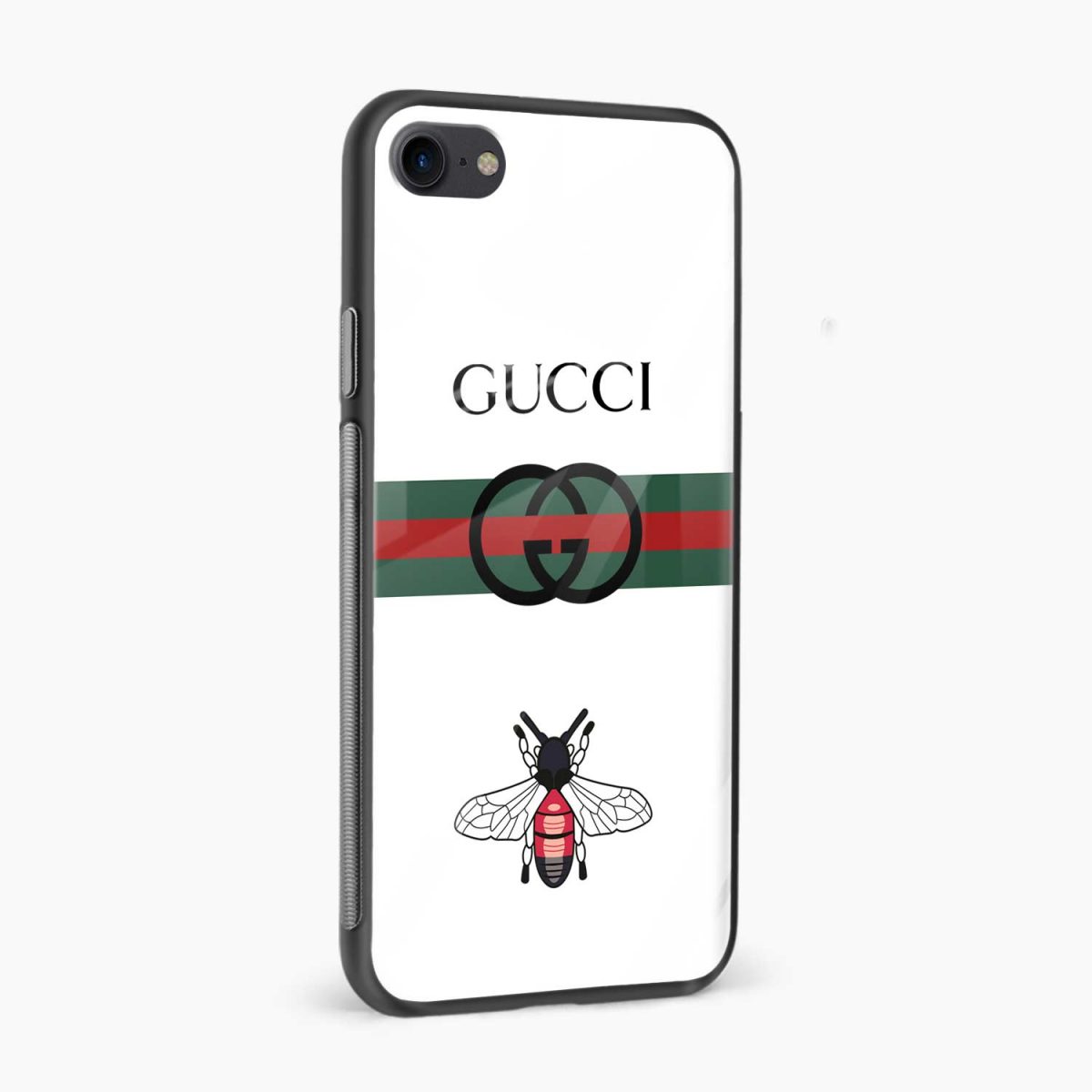 white gucci strips side view apple iphone 6 7 8 se back cover