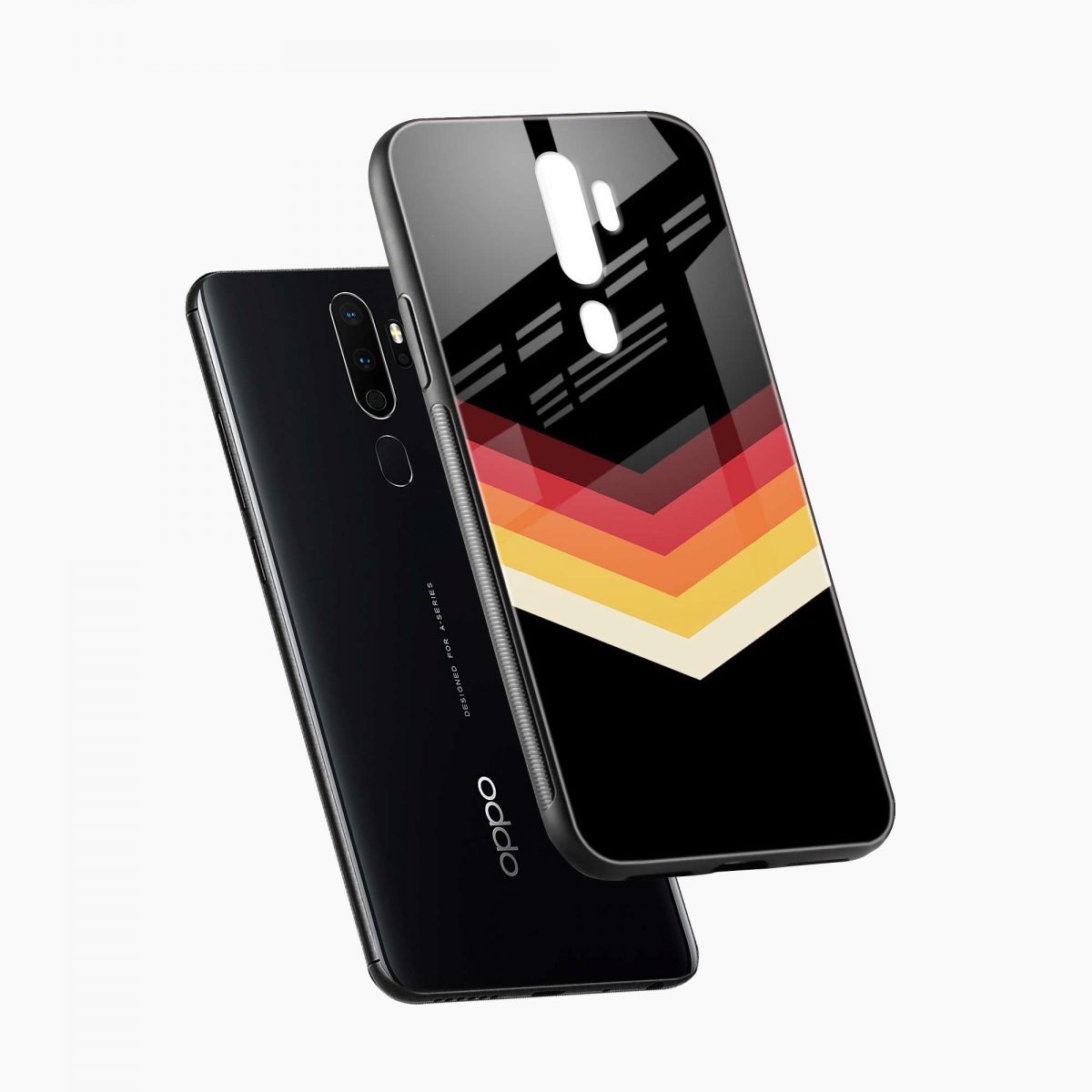 rewind strips pattern diagonal view oppo a5 back cover