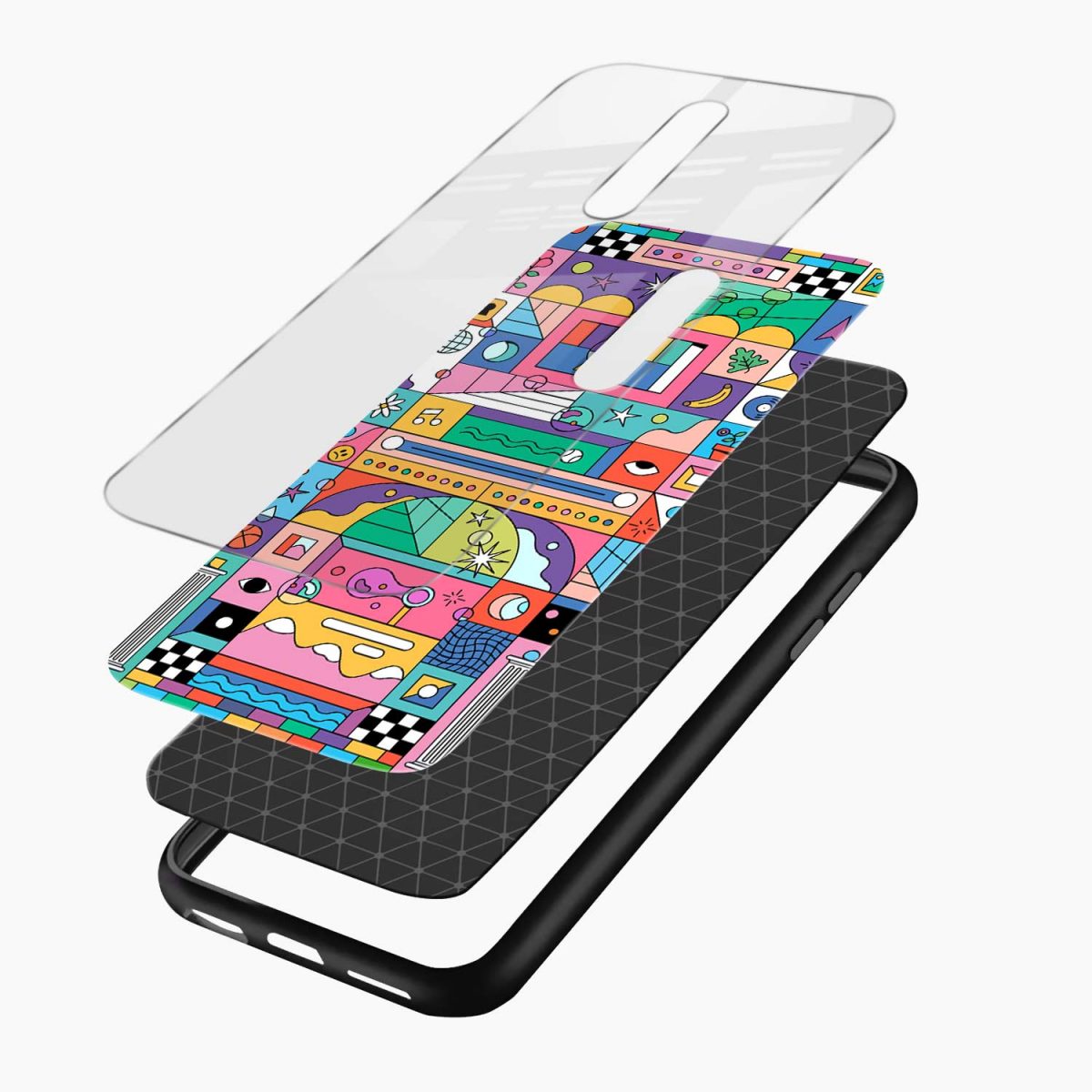 geometric oneplus 7 pro back cover layers view