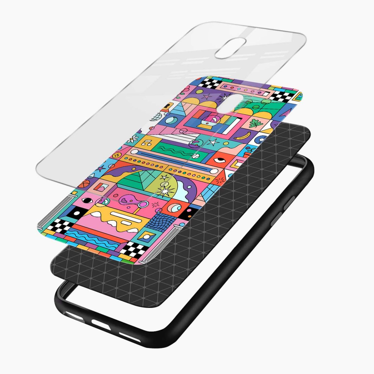 geometric redmi 8a dual back cover layers view