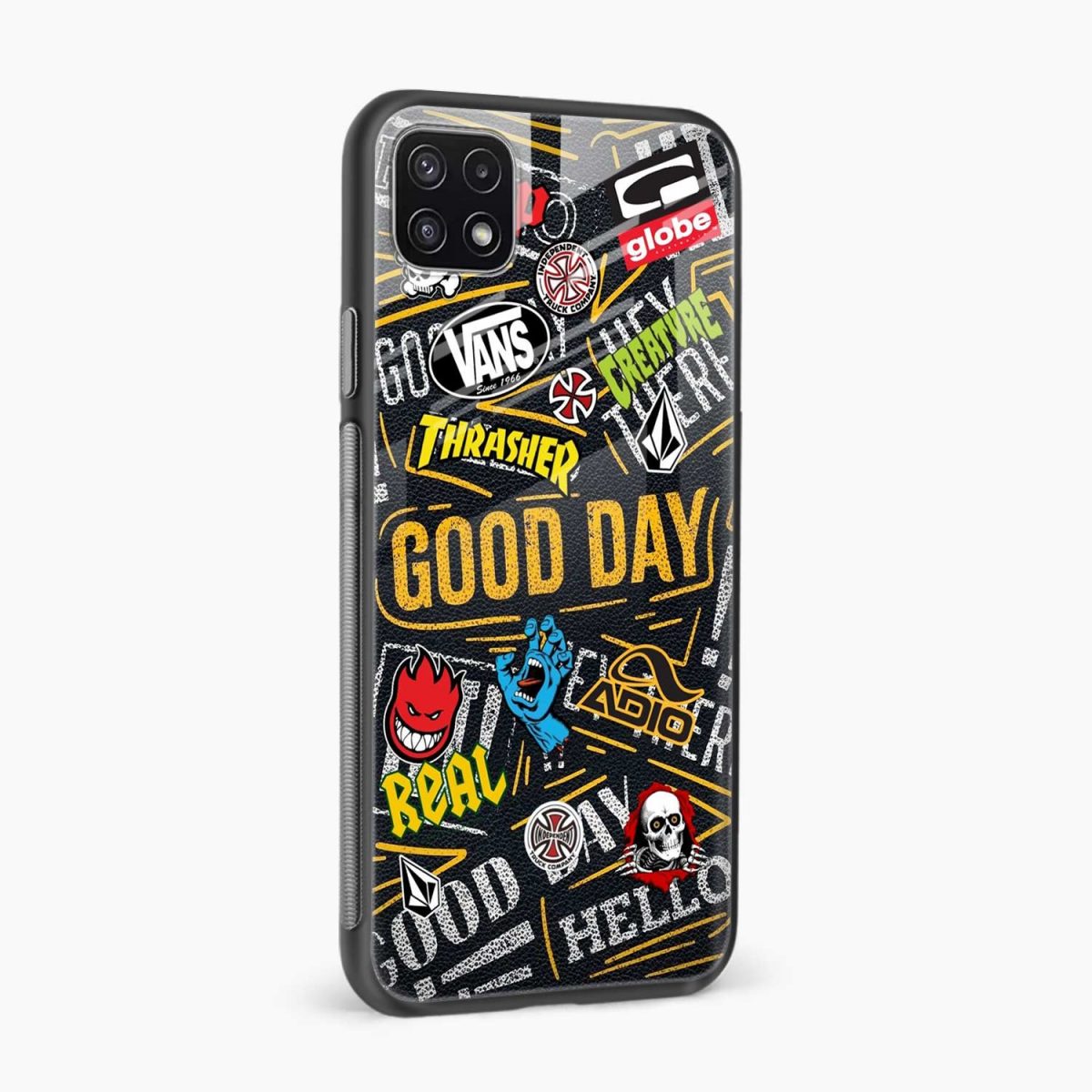 brands stikers samsung a22 5g back cover side view 1