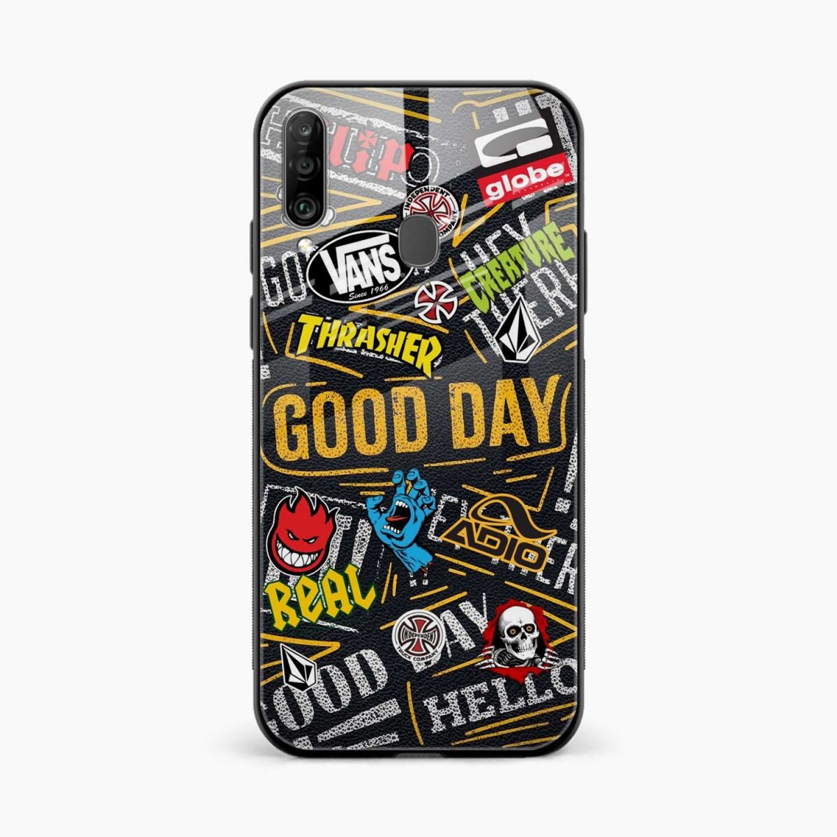 brands stikers samsung a70 back cover front view 1