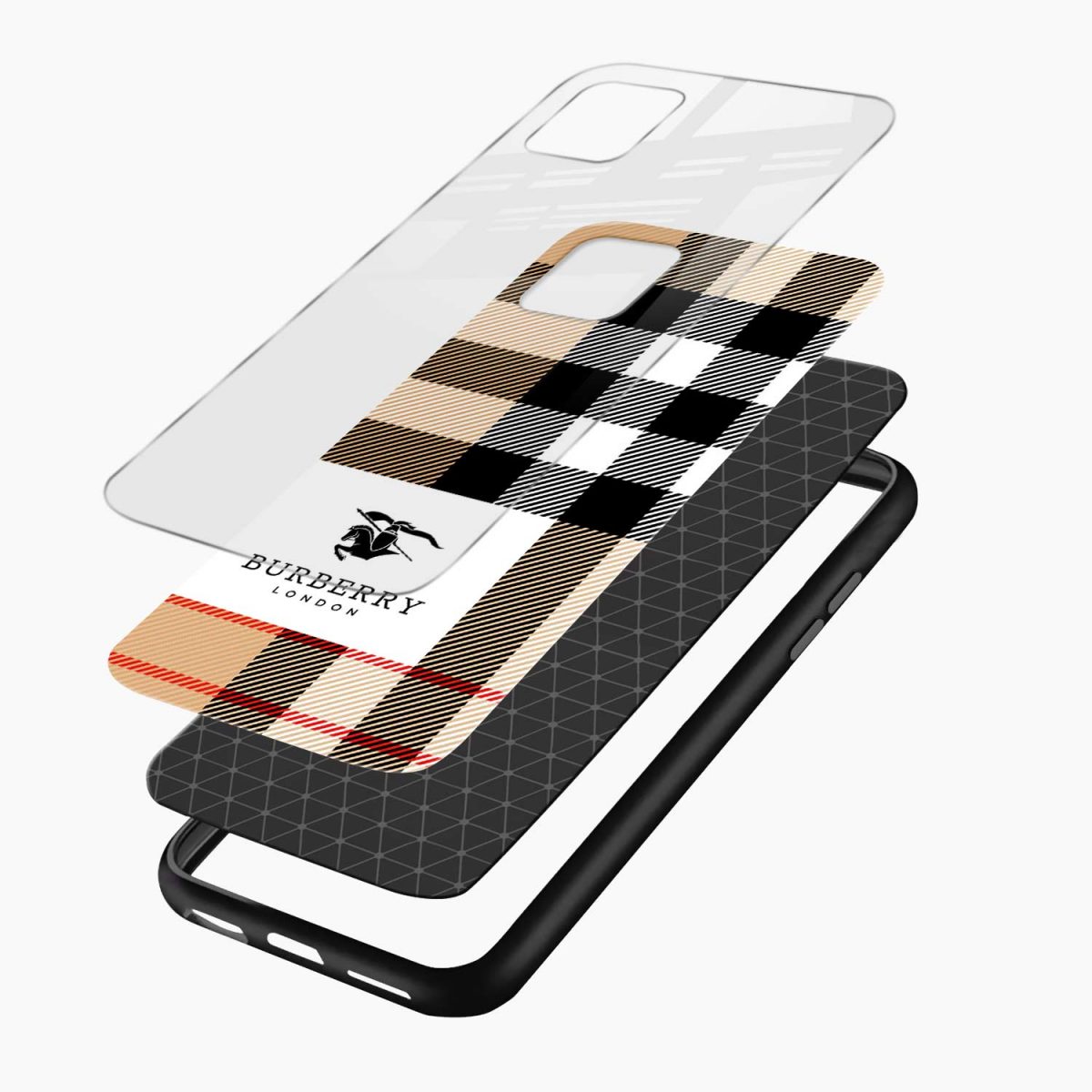 burberry cross lines pattern samsung note 10 lite back cover layers view