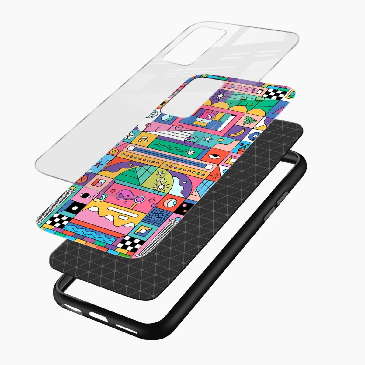 geometric samsung note 20 back cover layers view