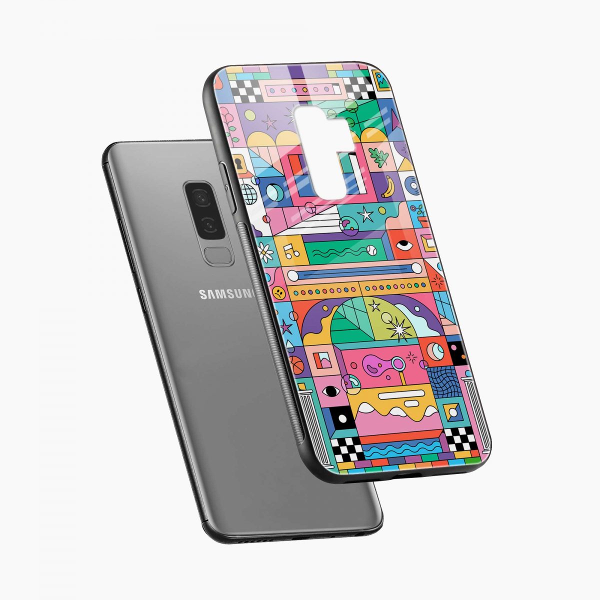 geometric samsung s9 plus back cover diagonal view