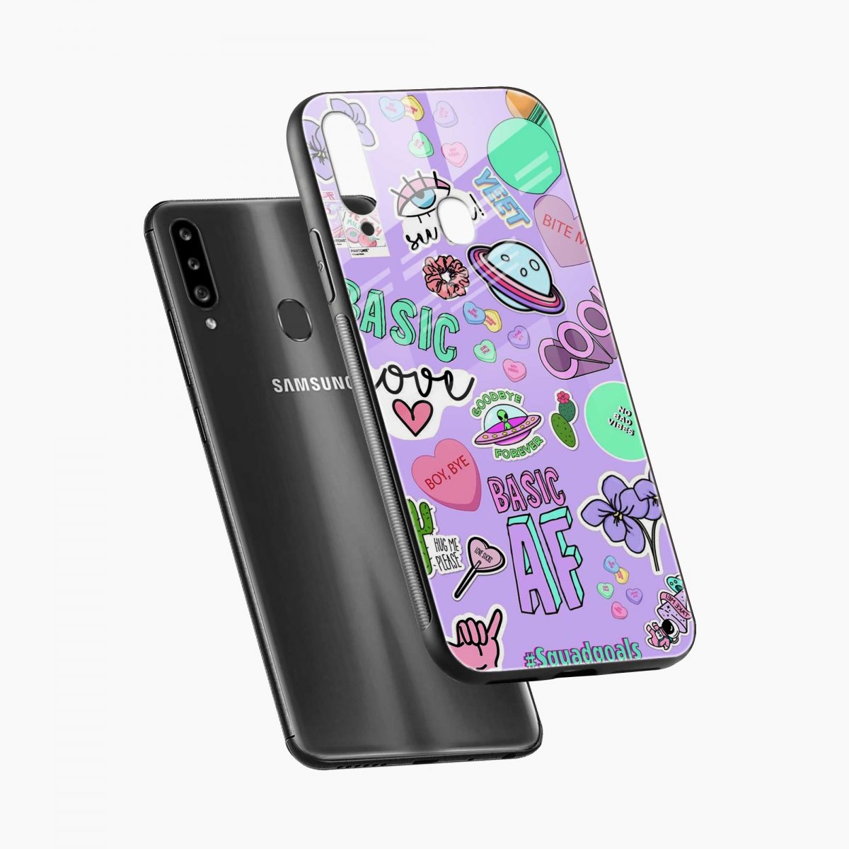 girliyapa samsung a20s back cover diagonal view