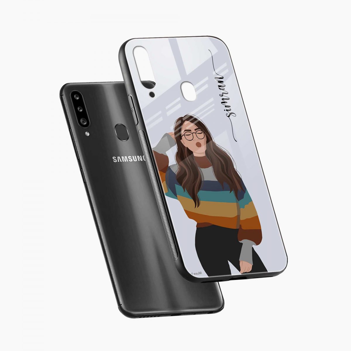 its me personalised samsung a20s back cover diagonal view