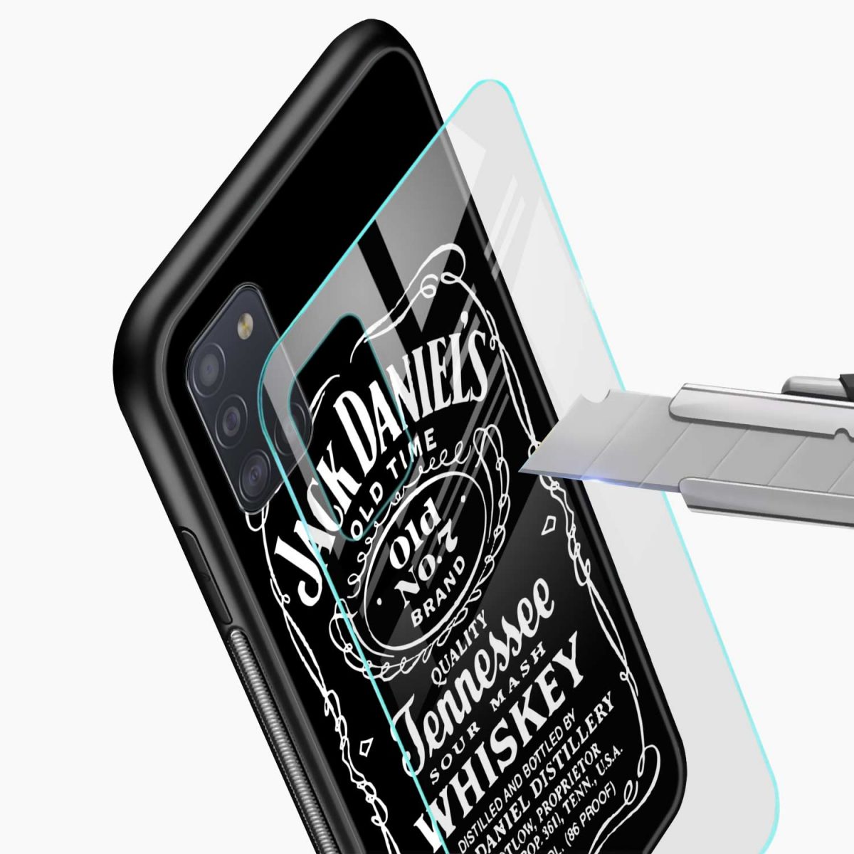 jack daniels samsung a03s back cover glass view