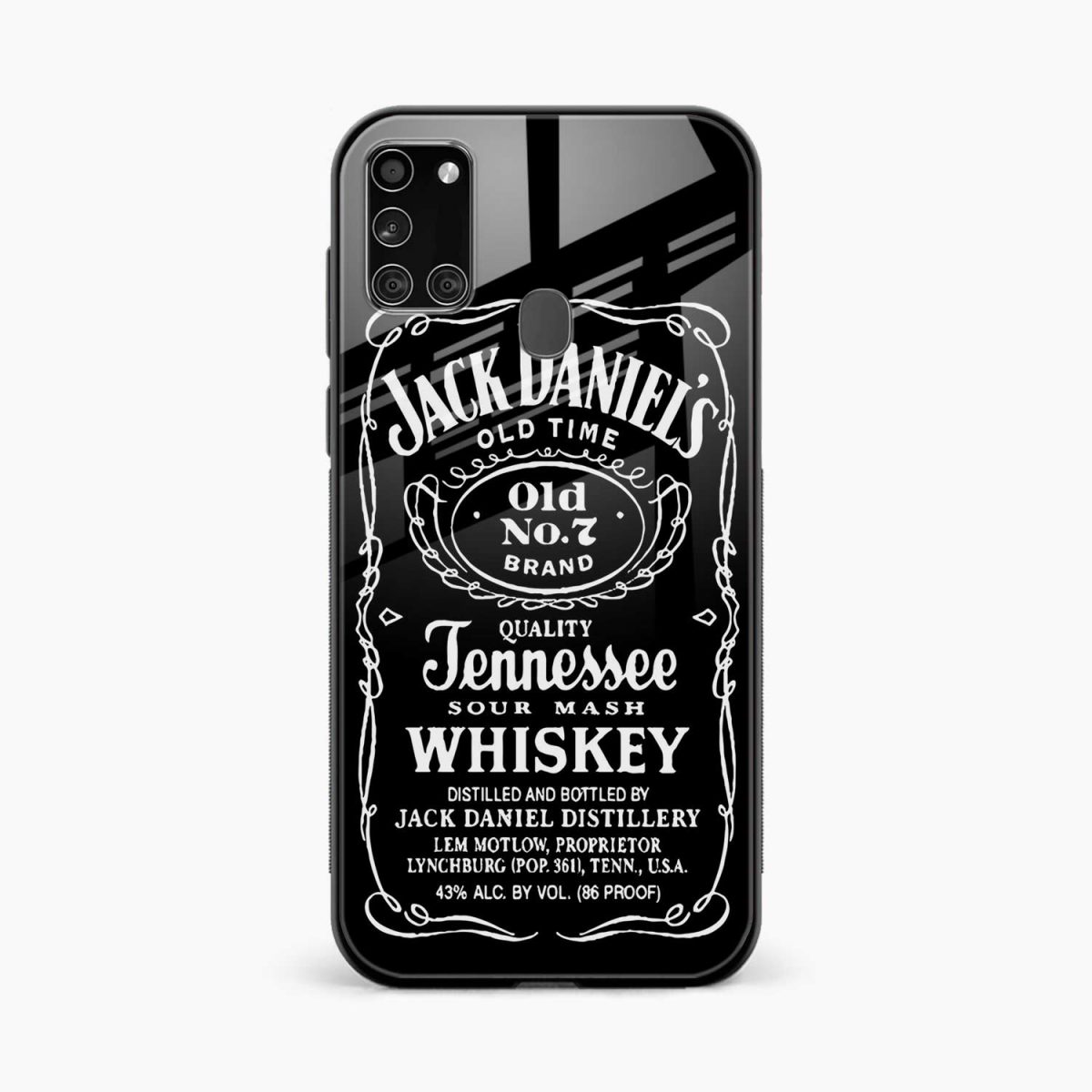 jack daniels samsung a21s back cover front view