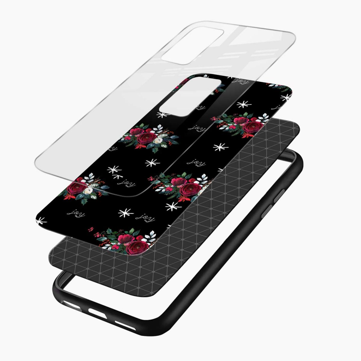 joy floral samsung a31 back cover layers view