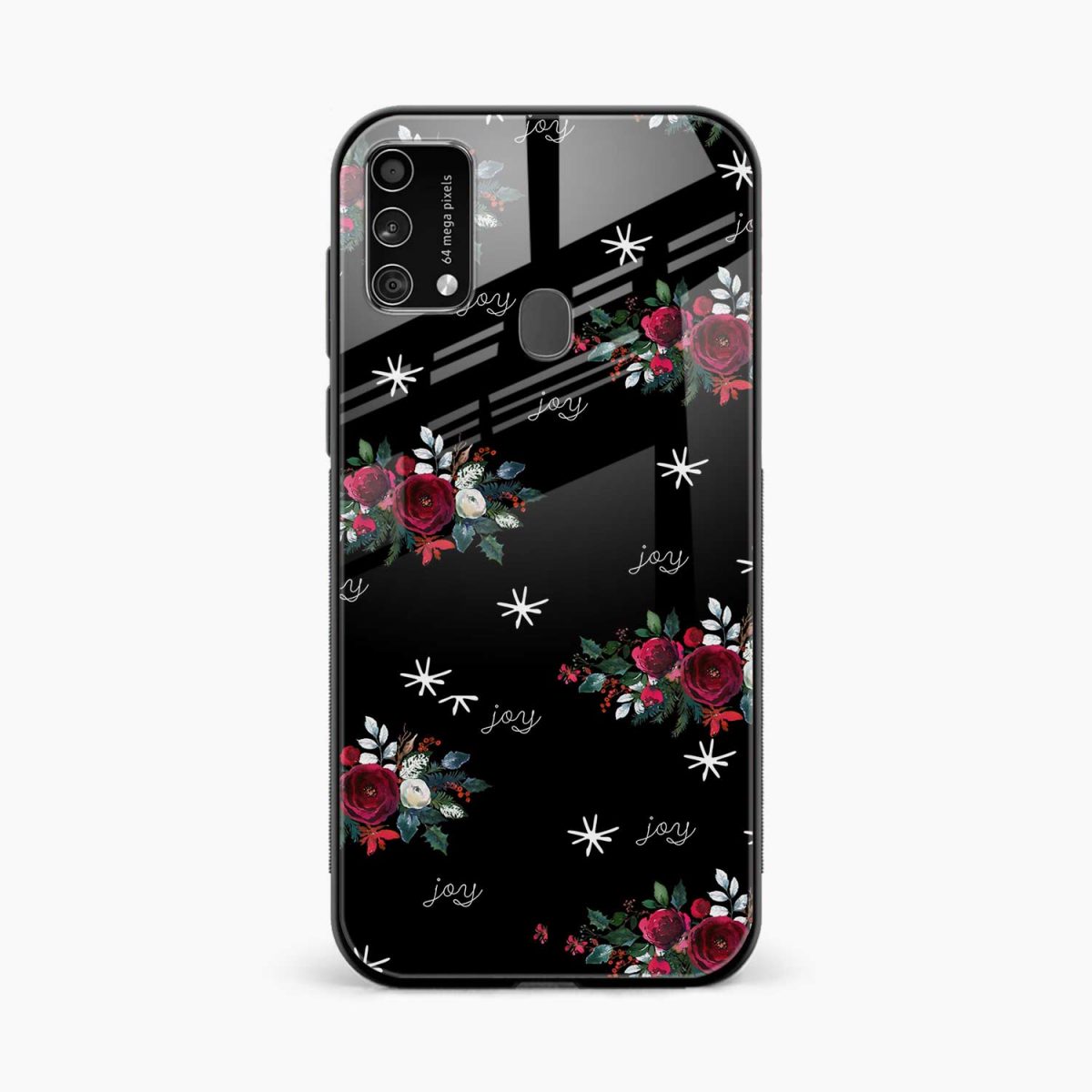 joy floral samsung m21s back cover front view