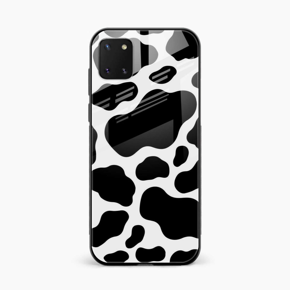 cow print samsung note 10 lite back cover front view