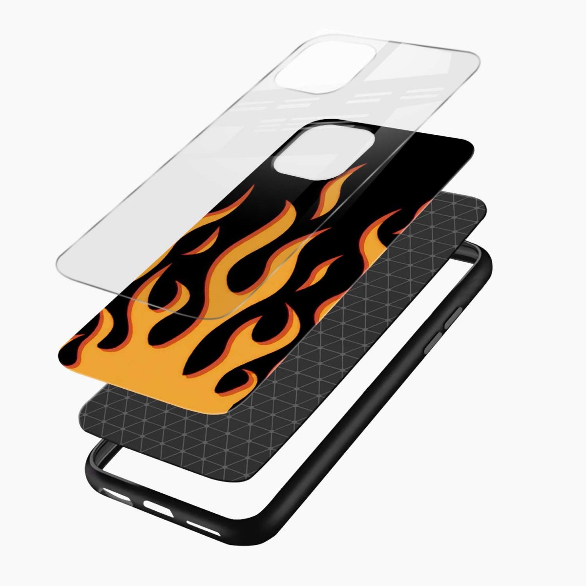 fire iphone 14 pro back cover layers view