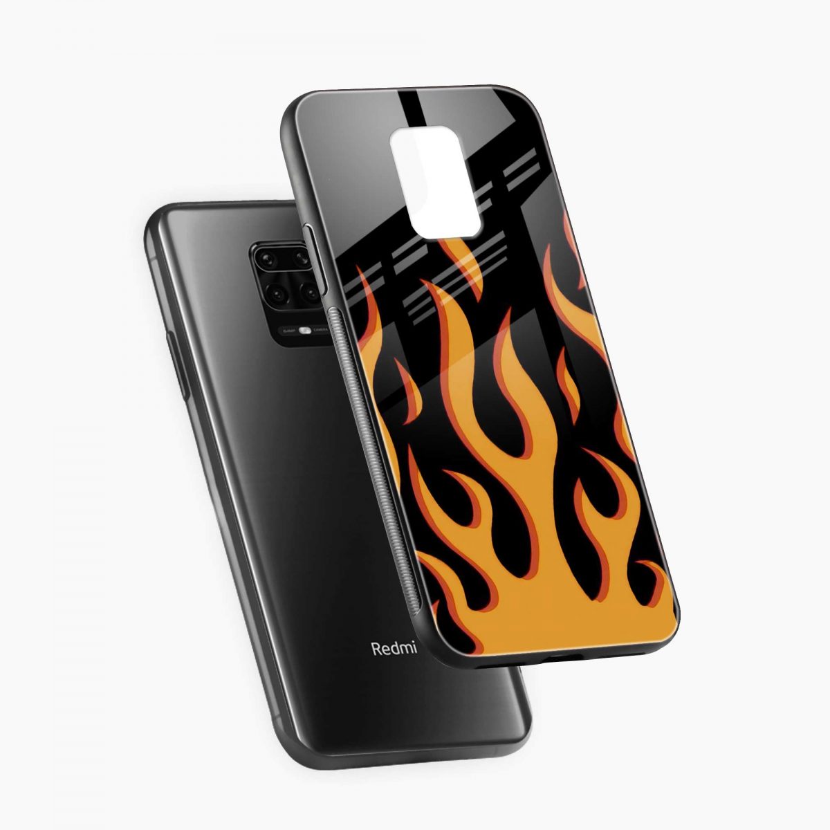 fire redmi note 9s back cover diagonal view