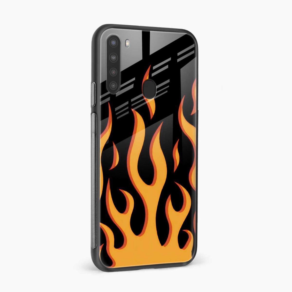 fire samsung a21 back cover side view