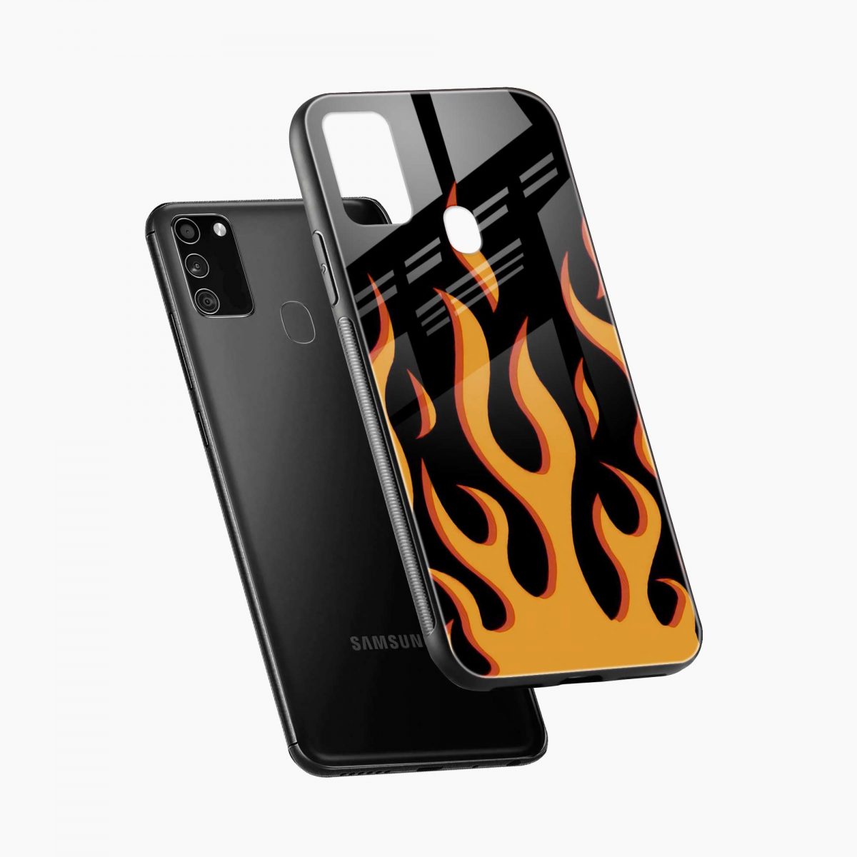 fire samsung m30s back cover diagonal view