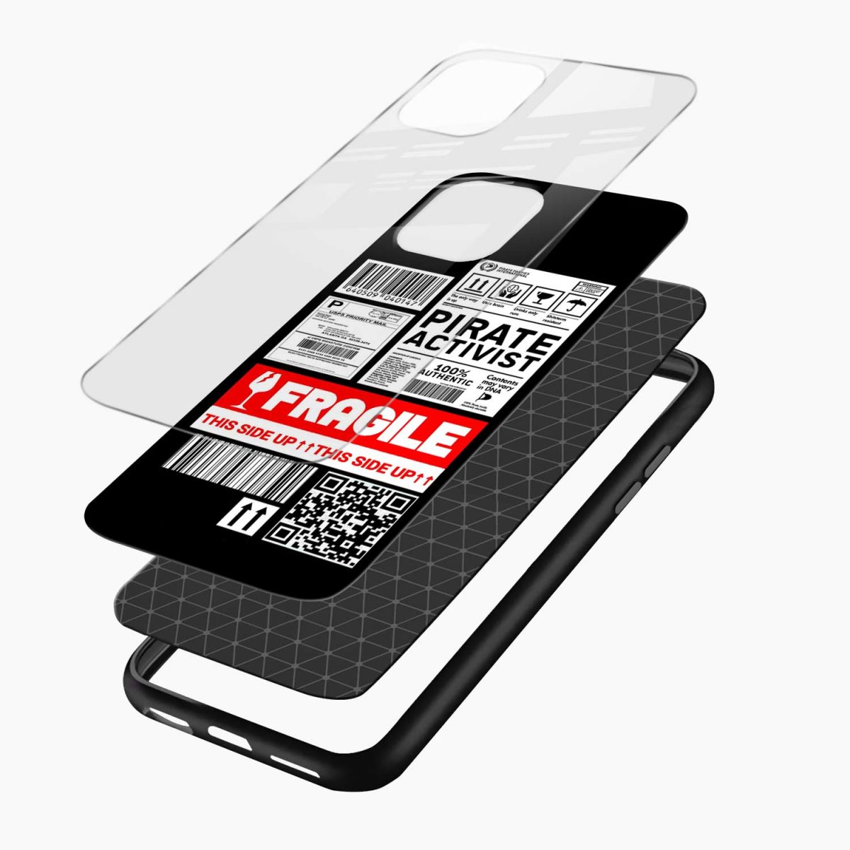 fragile iphone 11 pro back cover layers view