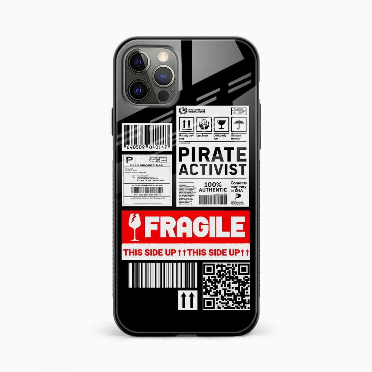 fragile iphone 12 pro back cover front view