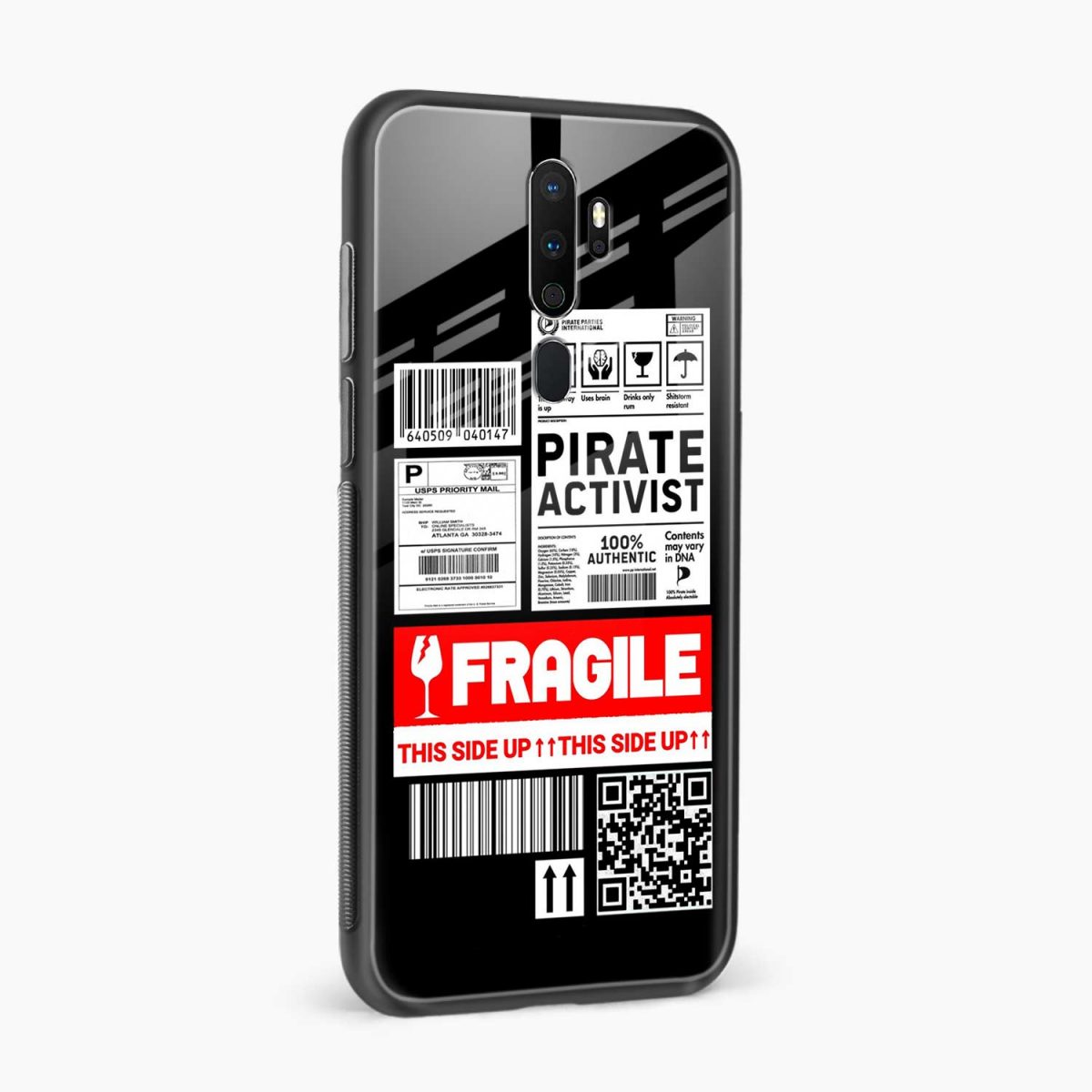 fragile oppo a9 back cover side view