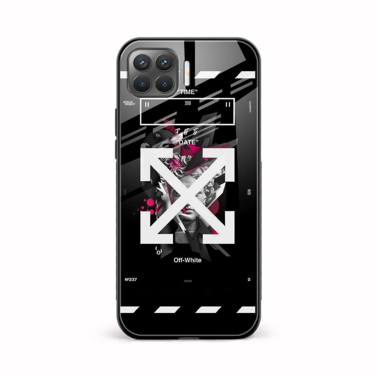 off white logo oppo f17 pro back cover front view