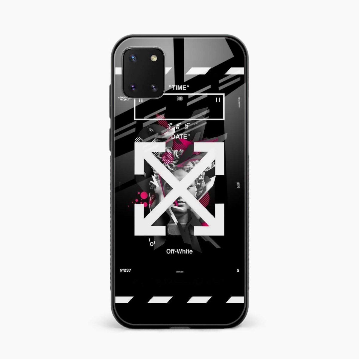 off white logo samsung a81 back cover front view