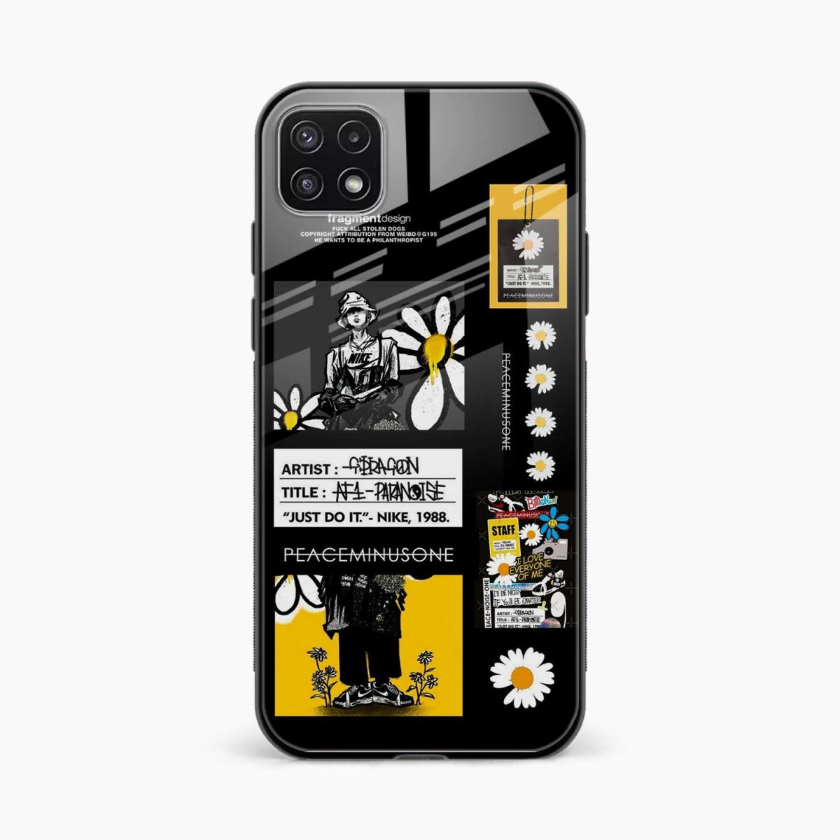 peace samsung a22 5g back cover front view