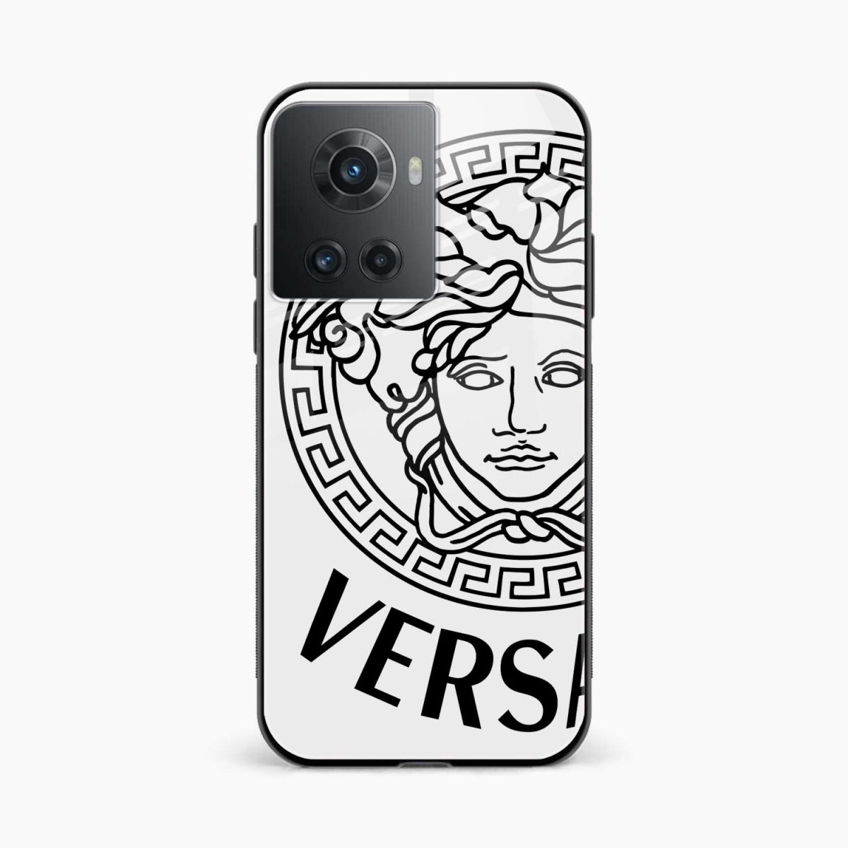 versace white oneplus 10r back cover front view