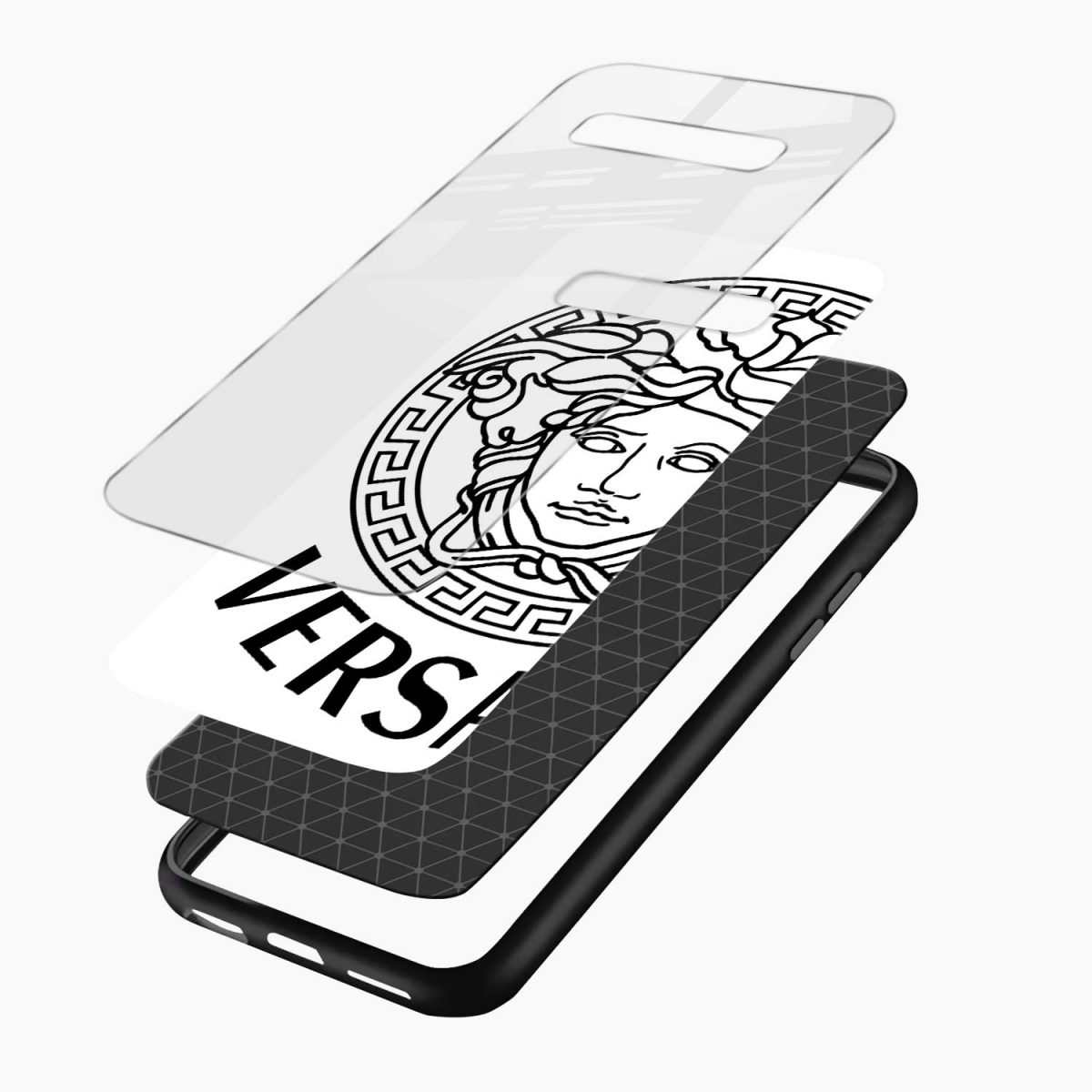 versace white samsung s10 back cover layers view