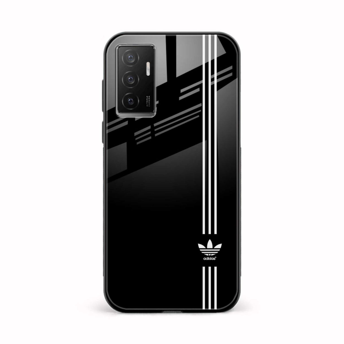 adidas white stripes vivo v23e 5g back cover front view