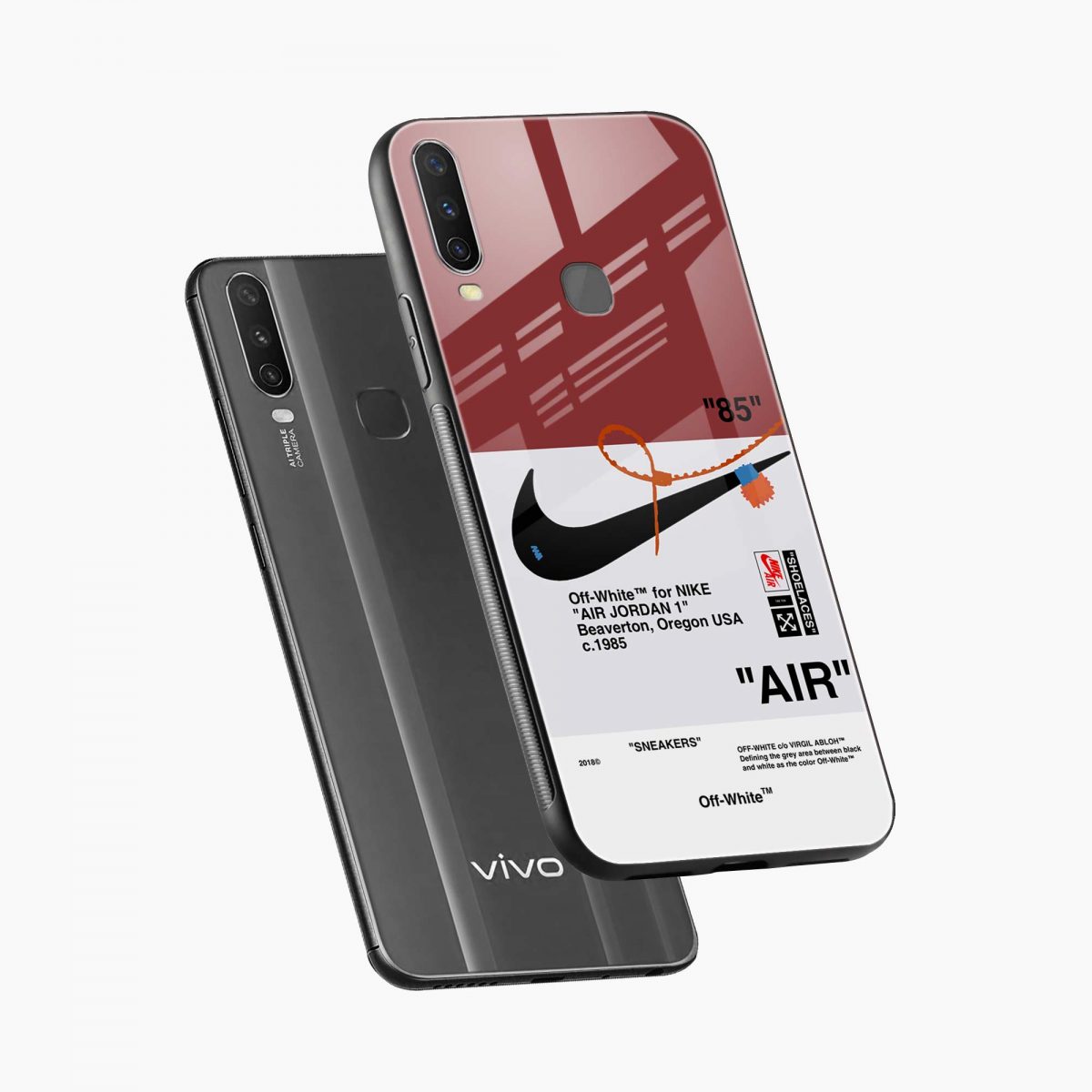 air off white vivo u10 back cover diagonal view