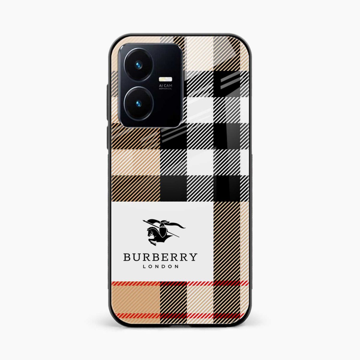 burberry cross lines pattern vivo y22 back cover front view