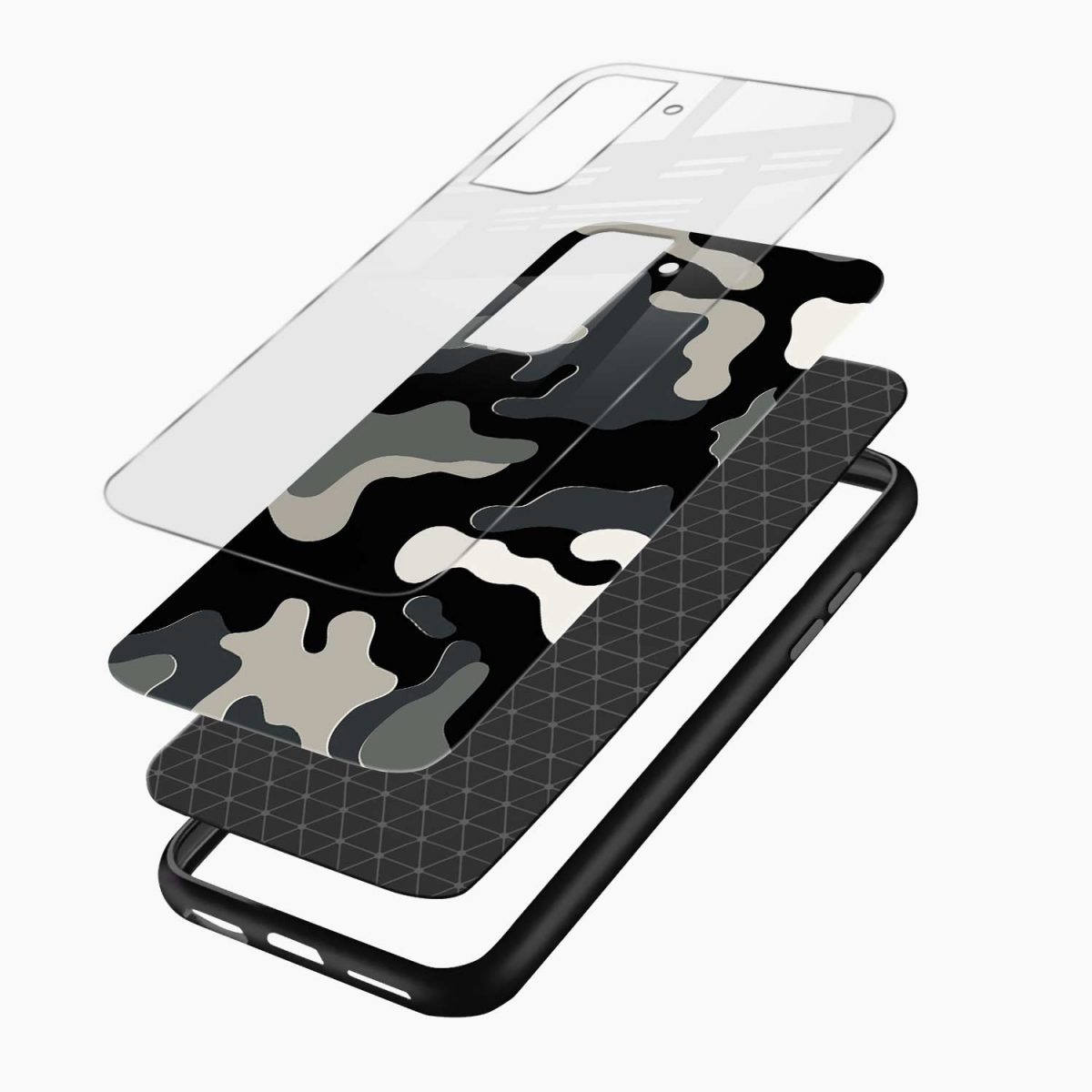 camouflage samsung galaxy s22 back cover layers view