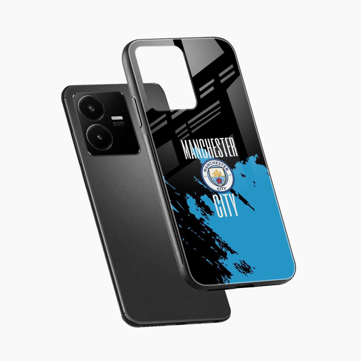 manchester city vivo y22 back cover diagonal view