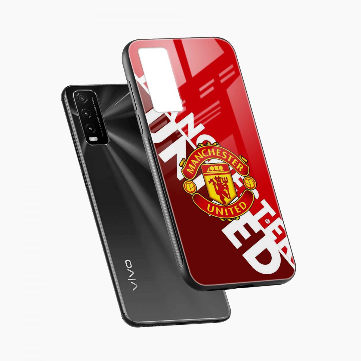 manchester united club vivo y20i back cover diagonal view