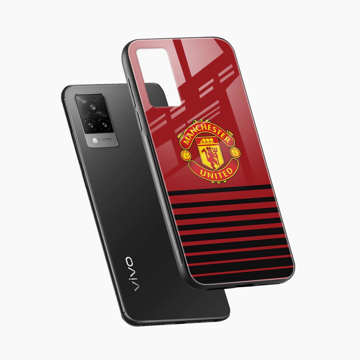 manchester united vivo v21s back cover diagonal view