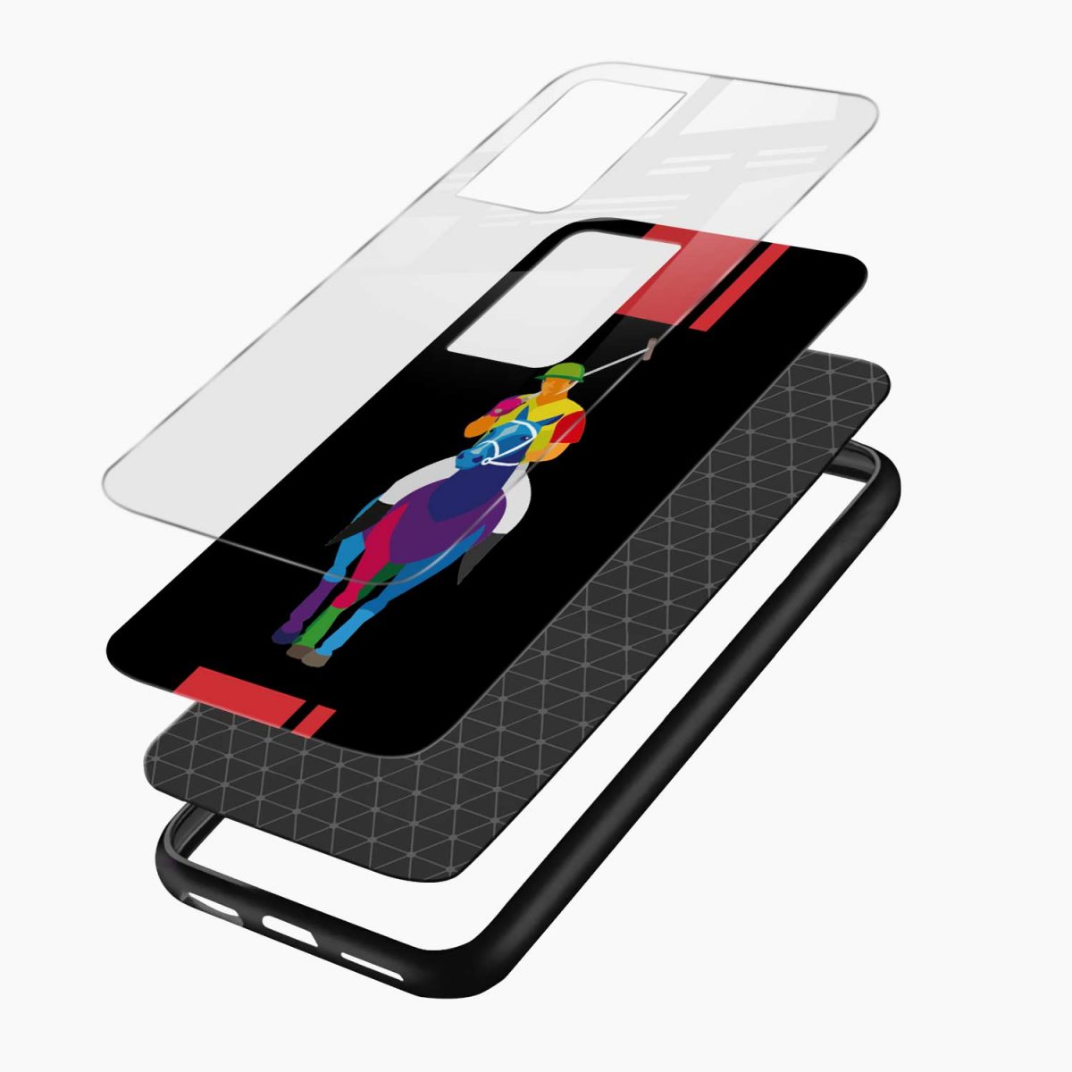 multicolor sant barbara polo black samsung S21 ultra back cover layers view