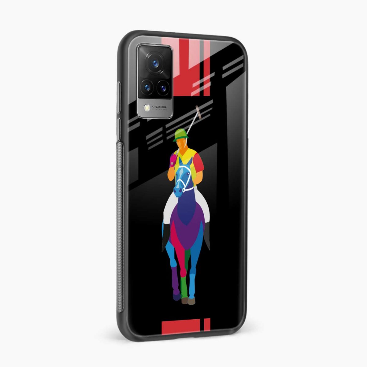 multicolor sant barbara polo black vivo v21s back cover side view