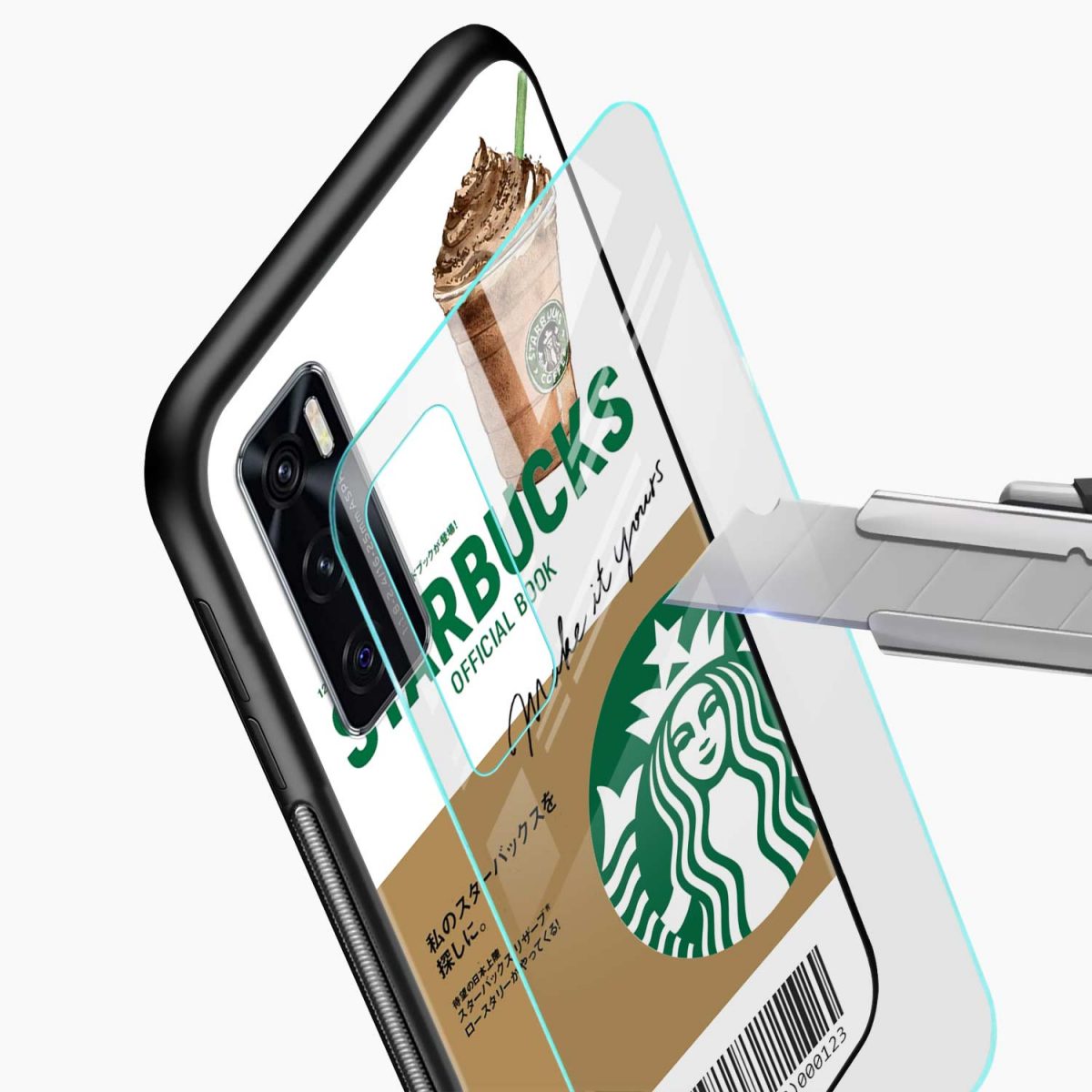 starbucks coffee vivo v20 se back cover glass view