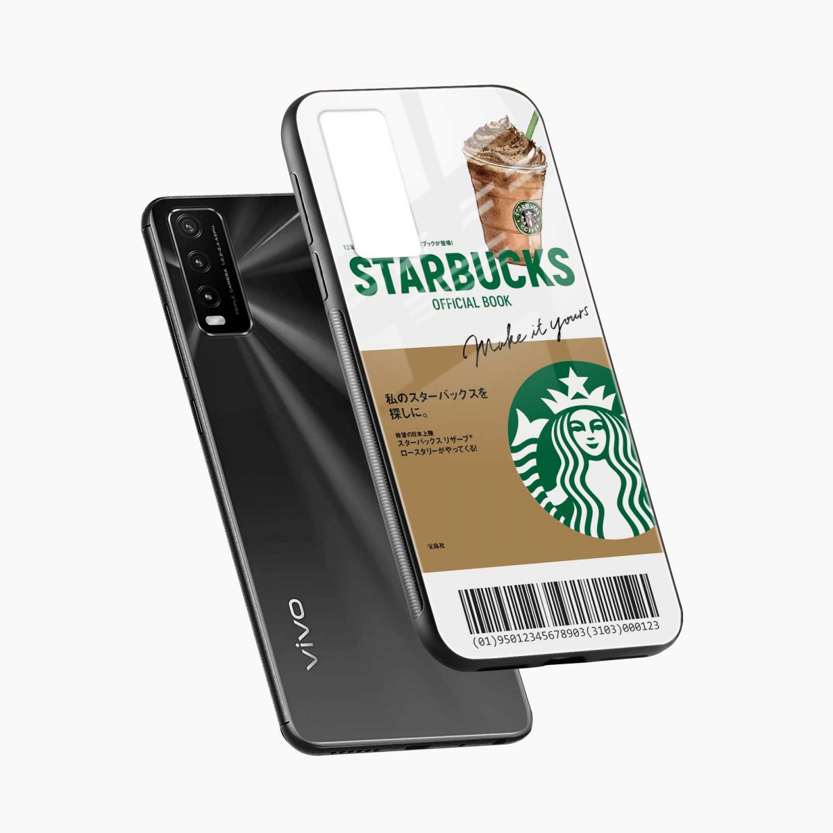 starbucks coffee vivo y30g back cover diagonal view