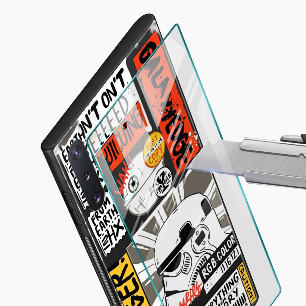 stormtrooper samsung note 10 back cover glass view