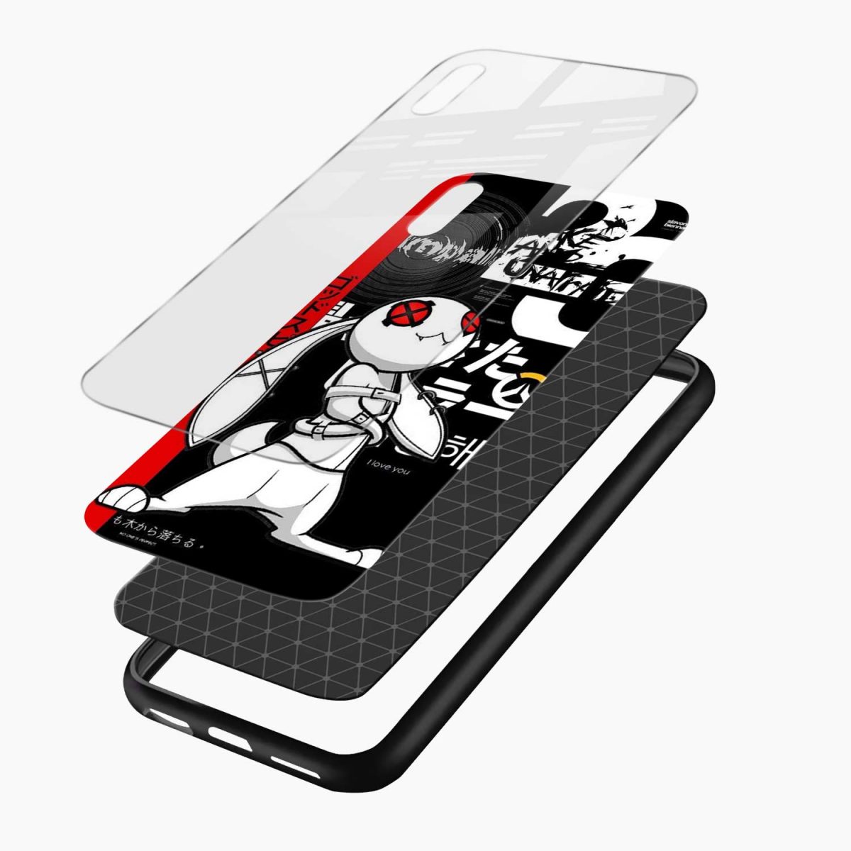 evil bunny redmi 9a sport back cover layers view