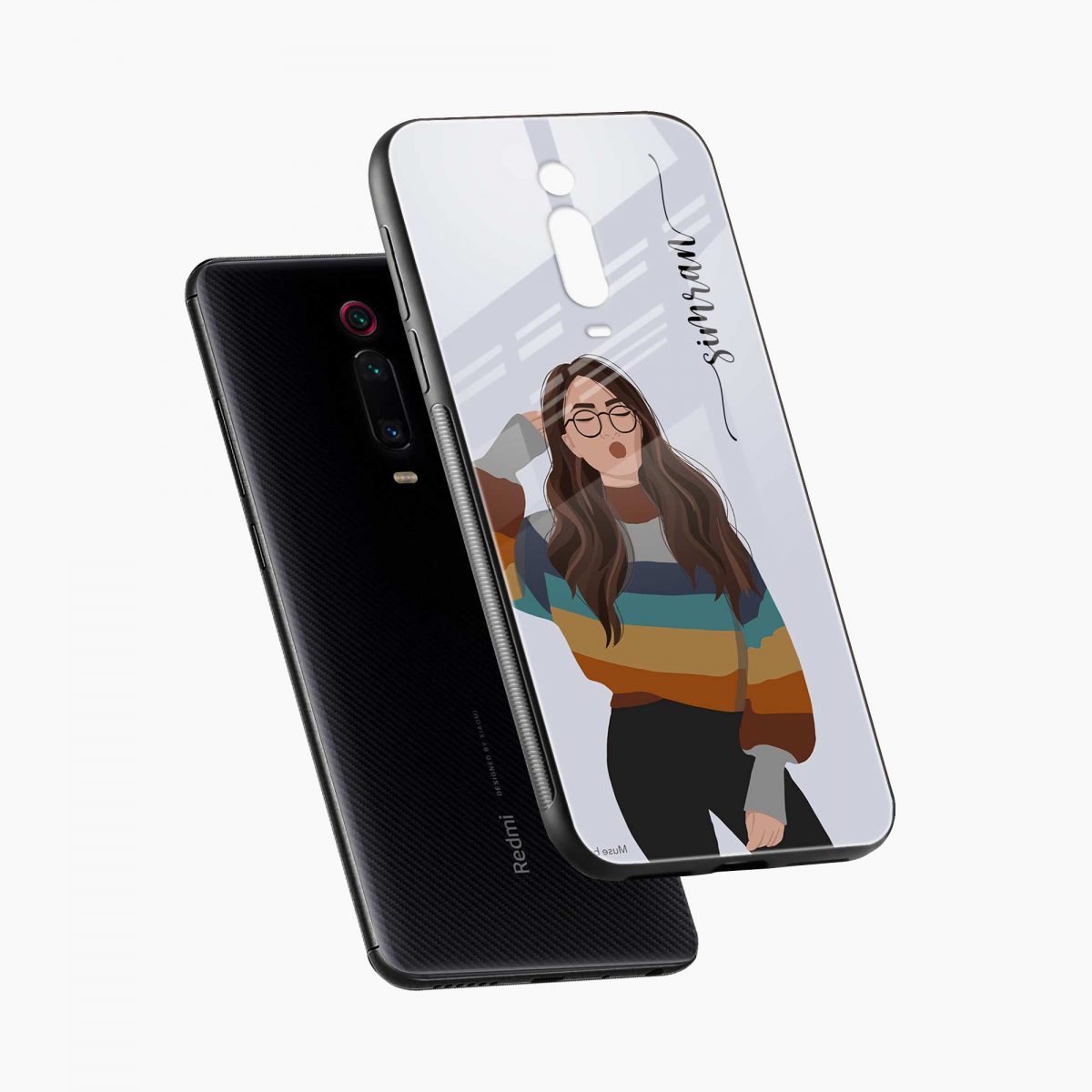 its me personalised redmi k20 back cover diagonal view