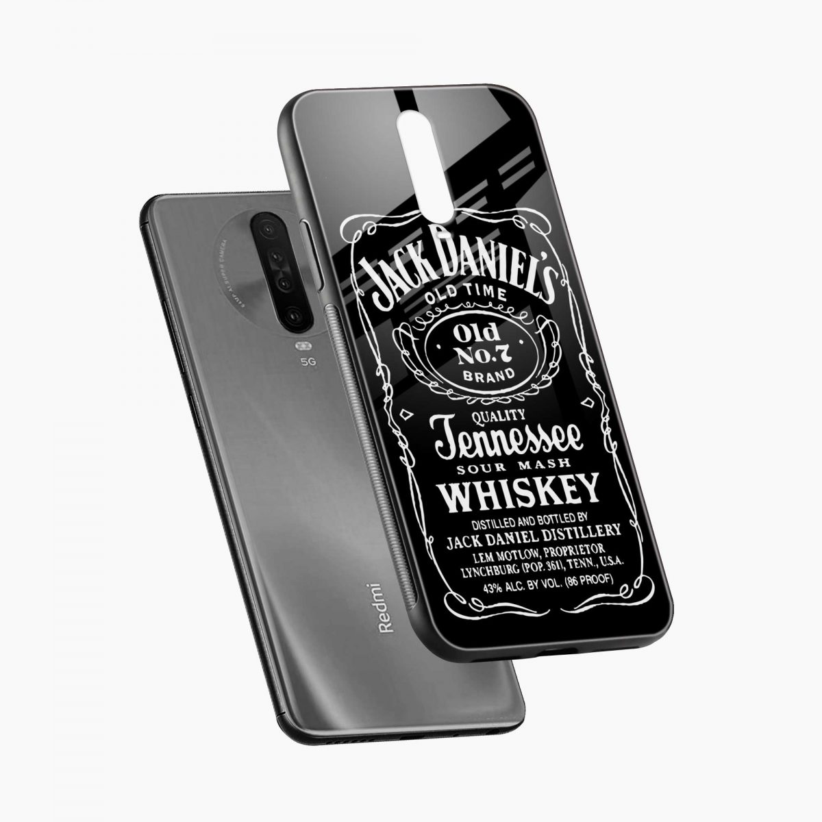 jack daniels redmi k30i back cover diagonal view