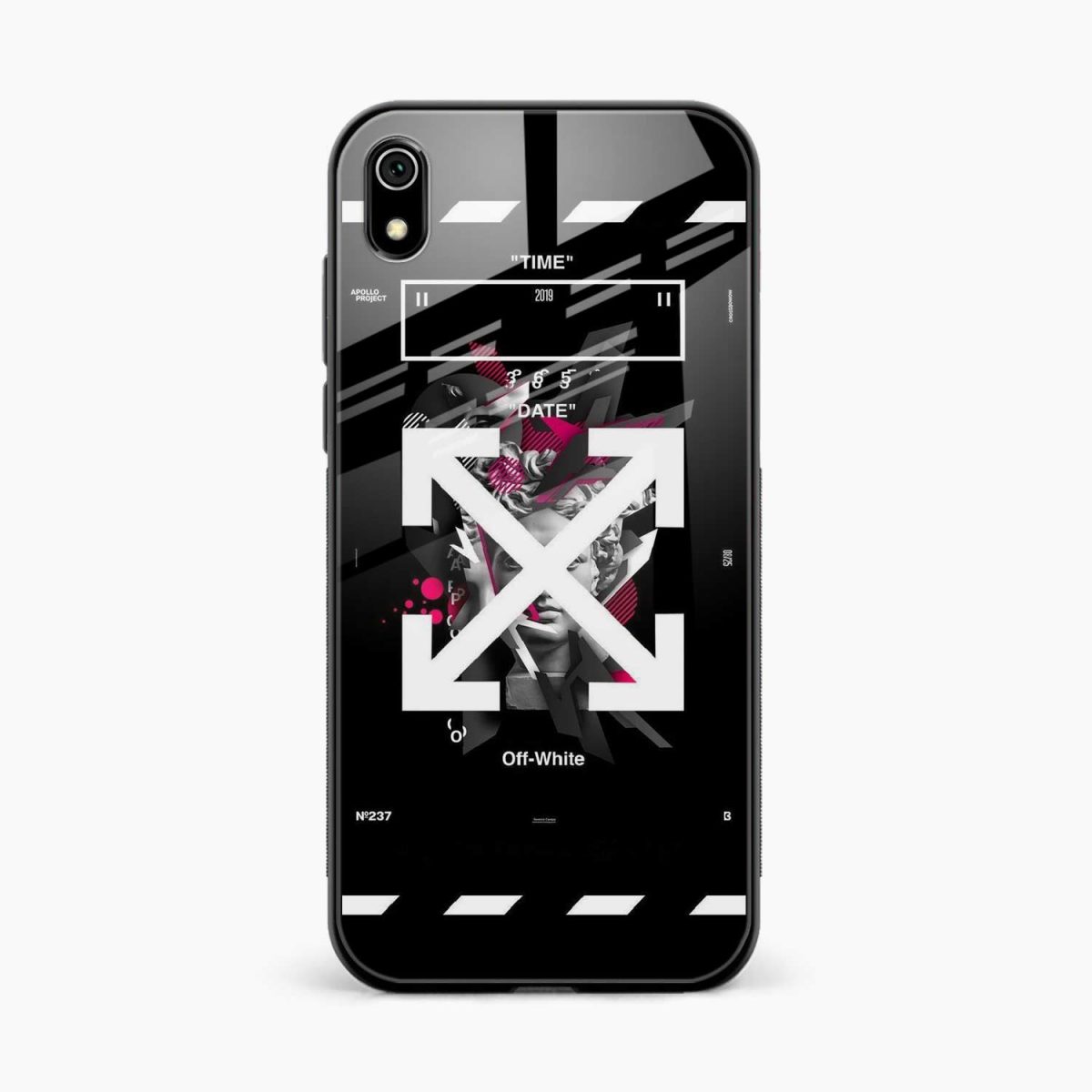off white logo redmi 7A back cover front view