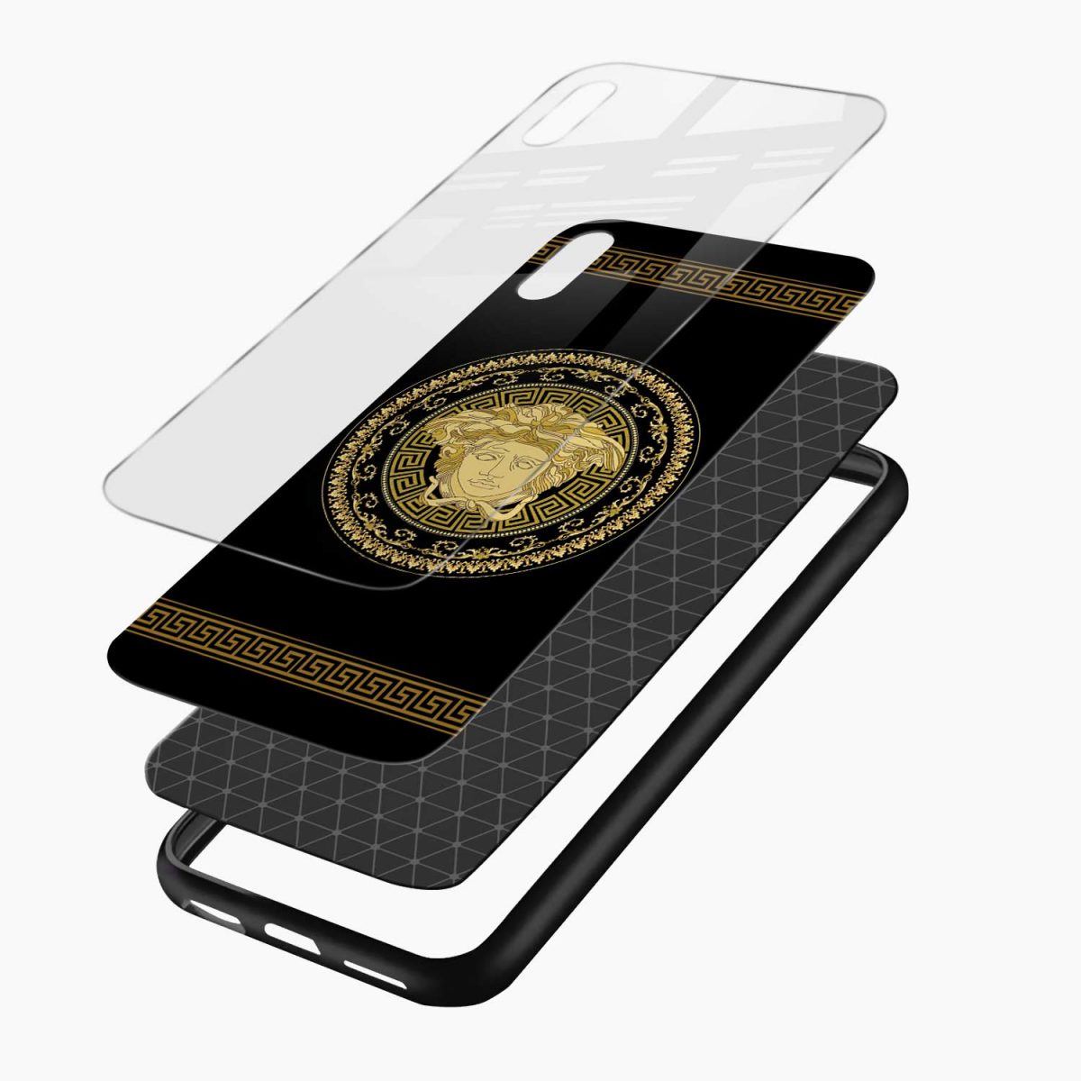 versace golden redmi 9A back cover layers view